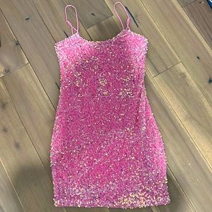 lucy in the sky iridescent pink dress